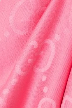 GUCCI Tuch Aus Jacquard Aus Einer Seiden-Wollmischung Mit Fransen ,Pink -Gucci Verkäufe w920 q60 2541