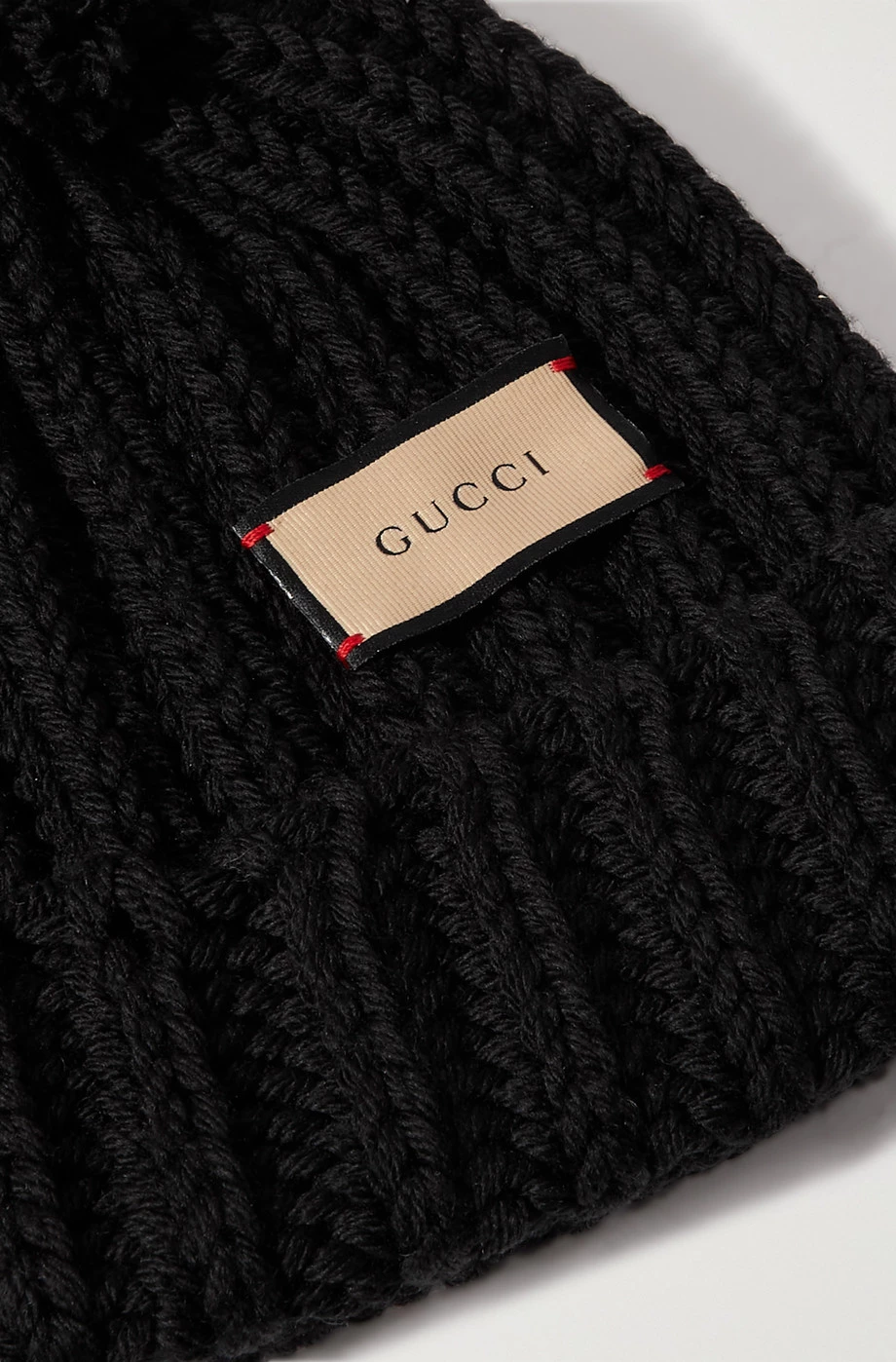 GUCCI Beanie Aus Gerippter Wolle Mit Pompon ,Schwarz 4 GUCCI Beanie Aus Gerippter Wolle Mit Pompon ,Schwarz – Bild 4