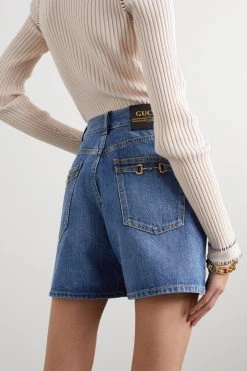GUCCI Jeansshorts Mit Horsebit-Details ,Blau -Gucci Verkäufe w920 q60 2581