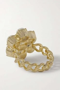 GUCCI Goldfarbener Ring Mit Kunstperlen -Gucci Verkäufe w920 q60 2586