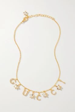 GUCCI Goldfarbene Kette Mit Kristallen