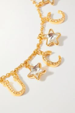 GUCCI Goldfarbene Kette Mit Kristallen -Gucci Verkäufe w920 q60 2595