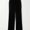 GUCCI Hose Mit Geradem Bein Aus Samt Aus Stretch-Baumwolle Mit Seidenbesätzen ,Schwarz