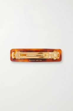 GUCCI Haarspange Aus Harz Mit Kristallen ,Braun -Gucci Verkäufe w920 q60 2613