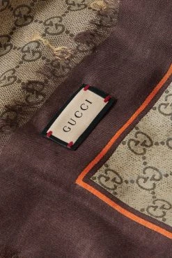 GUCCI Tuch Aus Einer Modal-Seidenmischung Mit Print ,Braun -Gucci Verkäufe w920 q60 2617