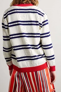 GUCCI Love Parade Gestreifter Cardigan Aus Baumwolle In Pointelle-Strick ,Creme 7 GUCCI Love Parade Gestreifter Cardigan Aus Baumwolle In Pointelle-Strick ,Creme -Gucci Verkäufe w920 q60 262