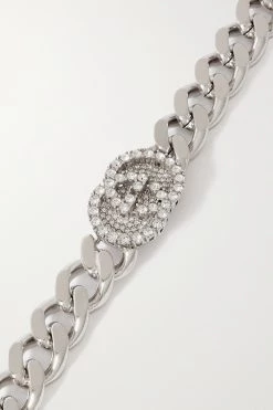 GUCCI Silberfarbene Kette Mit Kristallen 6 GUCCI Silberfarbene Kette Mit Kristallen -Gucci Verkäufe w920 q60 2628