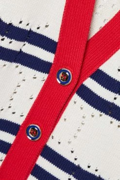 GUCCI Love Parade Gestreifter Cardigan Aus Baumwolle In Pointelle-Strick ,Creme 8 GUCCI Love Parade Gestreifter Cardigan Aus Baumwolle In Pointelle-Strick ,Creme -Gucci Verkäufe w920 q60 263