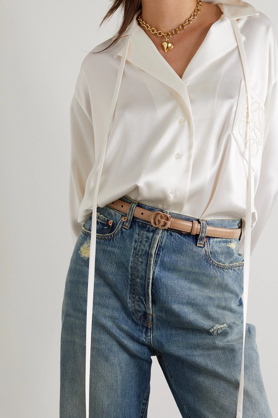 GUCCI Taillengürtel Aus Leder ,Beige 2 GUCCI Taillengürtel Aus Leder ,Beige – Bild 2