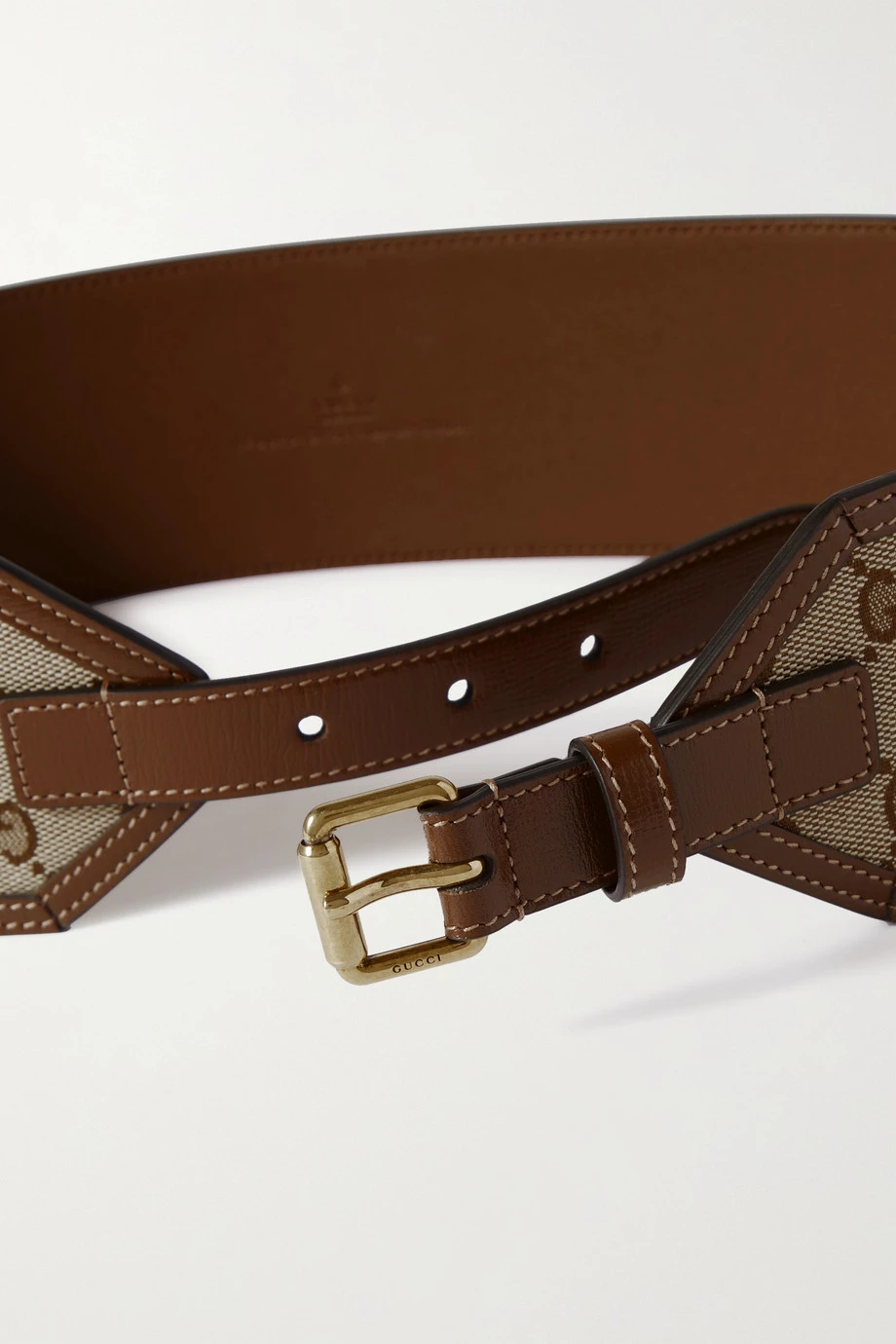 GUCCI Taillengürtel Aus Beschichtetem Canvas Mit Print Und Besätzen Aus Strukturiertem Leder ,Beige 3 GUCCI Taillengürtel Aus Beschichtetem Canvas Mit Print Und Besätzen Aus Strukturiertem Leder ,Beige – Bild 3