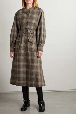 GUCCI Love Parade Mantel Aus Kariertem Tweed Aus Einer Woll-Baumwollmischung ,Schwarz -Gucci Verkäufe w920 q60 267