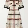 GUCCI Love Parade Kleid Aus Twill Aus Seidensatin Mit Print Und Falten ,Elfenbein