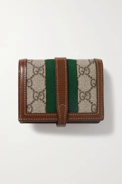 GUCCI Jackie 1961 Portemonnaie Aus Bedrucktem Canvas Mit Besätzen Aus Strukturiertem Leder Und Webband ,Braun -Gucci Verkäufe w920 q60 2713