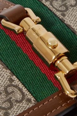 GUCCI Jackie 1961 Portemonnaie Aus Bedrucktem Canvas Mit Besätzen Aus Strukturiertem Leder Und Webband ,Braun -Gucci Verkäufe w920 q60 2714