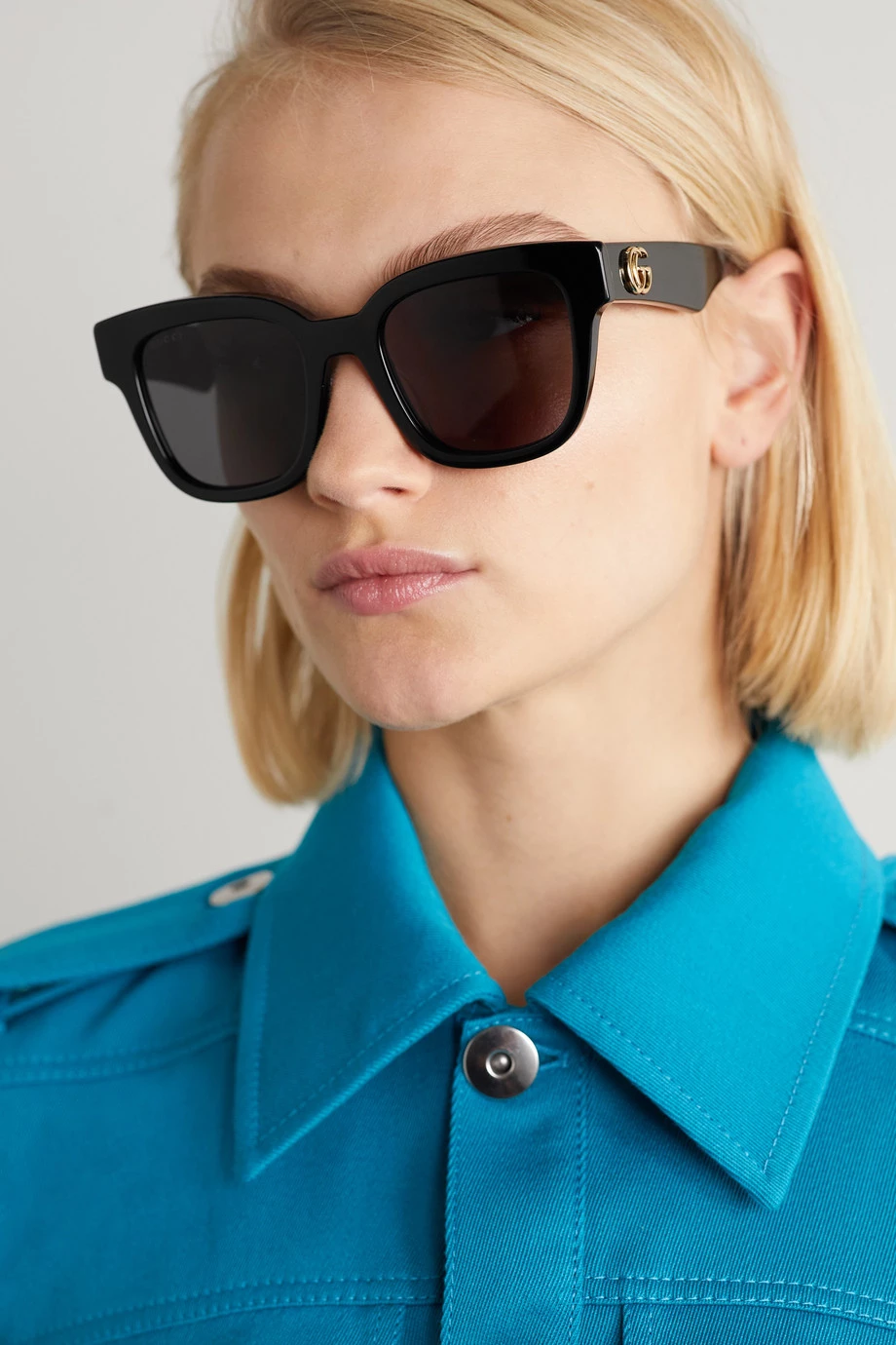 GUCCI EYEWEAR Sonnenbrille Mit Eckigem Rahmen Aus Azetat ,Schwarz 2 GUCCI EYEWEAR Sonnenbrille Mit Eckigem Rahmen Aus Azetat ,Schwarz – Bild 2