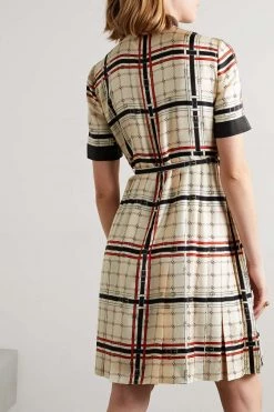 GUCCI Love Parade Kleid Aus Twill Aus Seidensatin Mit Print Und Falten ,Elfenbein -Gucci Verkäufe w920 q60 273