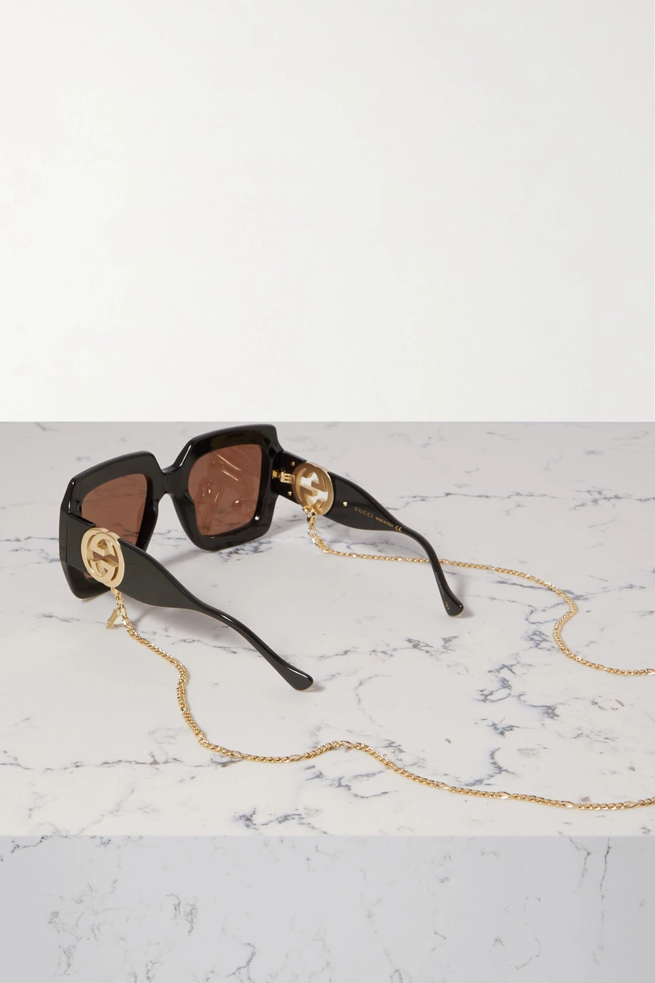 GUCCI EYEWEAR Oversized-Sonnenbrille Mit Eckigem Rahmen Aus Azetat Mit Goldfarbenen Details ,Schwarz 3 GUCCI EYEWEAR Oversized-Sonnenbrille Mit Eckigem Rahmen Aus Azetat Mit Goldfarbenen Details ,Schwarz – Bild 3