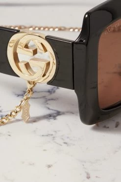 GUCCI EYEWEAR Oversized-Sonnenbrille Mit Eckigem Rahmen Aus Azetat Mit Goldfarbenen Details ,Schwarz 8 GUCCI EYEWEAR Oversized-Sonnenbrille Mit Eckigem Rahmen Aus Azetat Mit Goldfarbenen Details ,Schwarz -Gucci Verkäufe w920 q60 2734