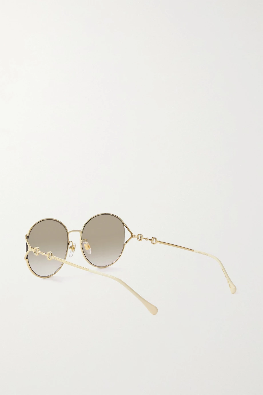 GUCCI EYEWEAR Goldfarbene Oversized-Sonnenbrille Mit Rundem Rahmen Und Horsebit-Details 3 GUCCI EYEWEAR Goldfarbene Oversized-Sonnenbrille Mit Rundem Rahmen Und Horsebit-Details – Bild 3