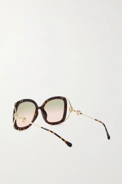 GUCCI EYEWEAR Oversized-Sonnenbrille Mit Eckigem Rahmen Aus Azetat In Hornoptik Mit Goldfarbenen Details -Gucci Verkäufe w920 q60 2748