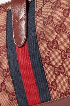 GUCCI Jackie 1961 Kleine Schultertasche Aus Beschichtetem Canvas Und Strukturiertem Leder Mit Webband ,Burgunder 9 GUCCI Jackie 1961 Kleine Schultertasche Aus Beschichtetem Canvas Und Strukturiertem Leder Mit Webband ,Burgunder -Gucci Verkäufe w920 q60 2765