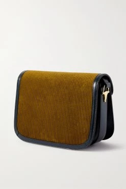 GUCCI Horsebit 1955 Schultertasche Aus Cord Mit Lederbesätzen ,Braun -Gucci Verkäufe w920 q60 2770