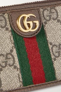 GUCCI Ophidia Bedrucktes Kartenetui Aus Beschichtetem Canvas Mit Besatz Aus Strukturiertem Leder ,Braun -Gucci Verkäufe w920 q60 2776