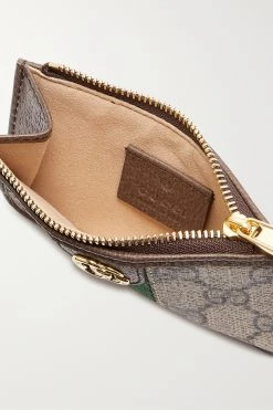 GUCCI Ophidia Bedrucktes Kartenetui Aus Beschichtetem Canvas Mit Besatz Aus Strukturiertem Leder ,Braun -Gucci Verkäufe w920 q60 2777