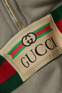 GUCCI Hoodie Aus Baumwoll-Jersey Mit Webbandbesatz Und Applikation ,Grau -Gucci Verkäufe w920 q60 2825