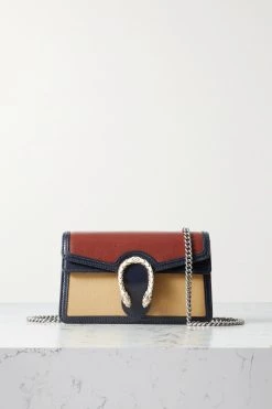 GUCCI Dionysus Super Mini Schultertasche Aus Leder In Colour-Block-Optik ,Navy