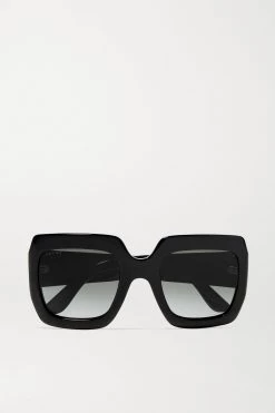 GUCCI EYEWEAR Pop Web Oversized-Sonnenbrille Mit Eckigem Rahmen Aus Azetat ,Schwarz
