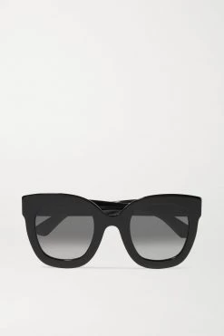 GUCCI EYEWEAR Stars Oversized-Sonnenbrille Mit Rundem Rahmen Aus Azetat Mit Verzierungen ,Schwarz