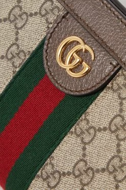 GUCCI Ophidia Mini Bedruckte Schultertasche Aus Beschichtetem Canvas Mit Besätzen Aus Strukturiertem Leder ,Braun -Gucci Verkäufe w920 q60 2855