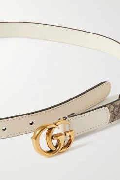 GUCCI Gürtel Aus Beschichtetem, Bedrucktem Canvas Mit Lederbesätzen ,Elfenbein -Gucci Verkäufe w920 q60 2859