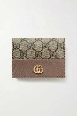 GUCCI GG Marmont Petite Portemonnaie Aus Strukturiertem Leder Und Bedrucktem Beschichtetem Canvas ,Altrosa