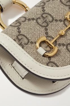 GUCCI Horsebit 1955 Horsebit AirPods-Hülle Aus Beschichtetem Canvas Mit Print Und Lederbesätzen ,Weiß -Gucci Verkäufe w920 q60 2874