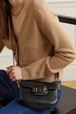 GUCCI Horsebit 1955 Schultertasche Aus Strukturiertem Leder ,Schwarz -Gucci Verkäufe w920 q60 2892