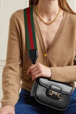 GUCCI Horsebit 1955 Schultertasche Aus Strukturiertem Leder ,Schwarz -Gucci Verkäufe w920 q60 2893