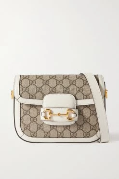 GUCCI Horsebit 1955 Mini Schultertasche Aus Beschichtetem Canvas Mit Print Und Lederbesätzen ,Weiß -Gucci Verkäufe w920 q60 2904