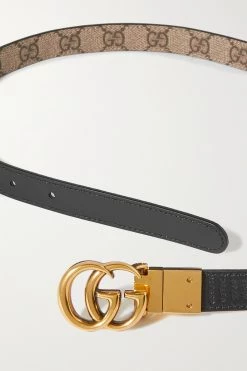 GUCCI Wendbarer Gürtel Aus Bedrucktem Beschichtetem Canvas Und Leder ,Schwarz -Gucci Verkäufe w920 q60 2907