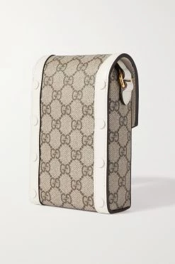 GUCCI Horsebit 1955 Beutel Aus Bedrucktem Beschichtetem Canvas Mit Lederbesätzen ,Weiß -Gucci Verkäufe w920 q60 2914