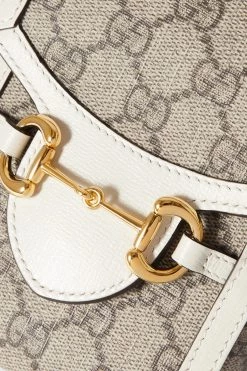 GUCCI Horsebit 1955 Beutel Aus Bedrucktem Beschichtetem Canvas Mit Lederbesätzen ,Weiß -Gucci Verkäufe w920 q60 2915