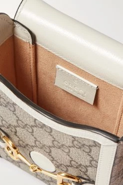 GUCCI Horsebit 1955 Beutel Aus Bedrucktem Beschichtetem Canvas Mit Lederbesätzen ,Weiß -Gucci Verkäufe w920 q60 2916