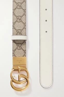 GUCCI Wendbarer Gürtel Aus Leder Und Beschichtetem Canvas Mit Print ,Elfenbein -Gucci Verkäufe w920 q60 2924