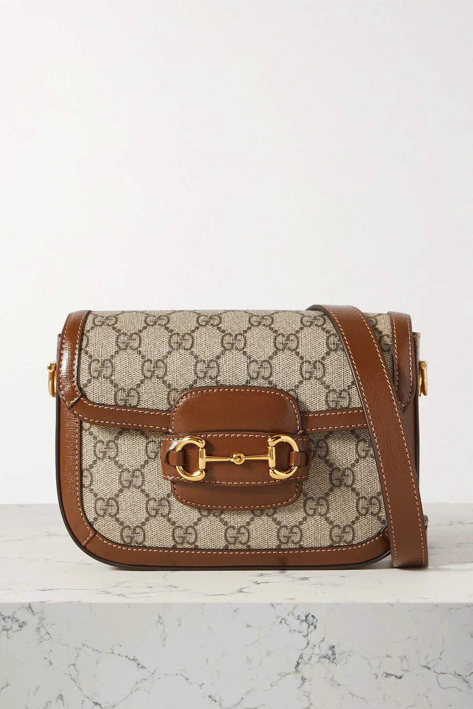 GUCCI Horsebit 1955 Mini Schultertasche Aus Beschichtetem Canvas Mit Print Und Lederbesätzen ,Braun 7 GUCCI Horsebit 1955 Mini Schultertasche Aus Beschichtetem Canvas Mit Print Und Lederbesätzen ,Braun – Bild 7