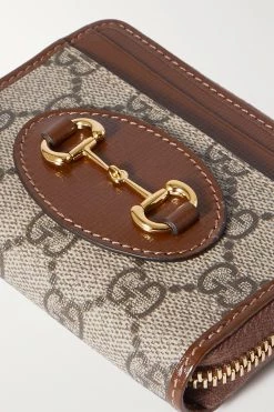 GUCCI Horsebit 1955 Kleines Portemonnaie Aus Beschichtetem Canvas Mit Print Und Lederbesätzen ,Braun -Gucci Verkäufe w920 q60 2940