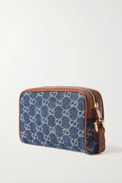 GUCCI Ophidia Kleine Schultertasche Aus Denim Mit Logomuster Und Besätzen Aus Strukturiertem Leder ,Navy -Gucci Verkäufe w920 q60 2944