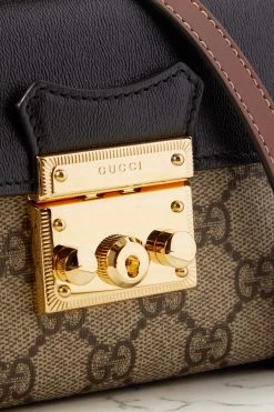 GUCCI Padlock Tote Aus Leder Und Beschichtetem Canvas Mit Print ,Schwarz -Gucci Verkäufe w920 q60 2950