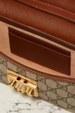 GUCCI Padlock Tote Aus Leder Und Beschichtetem Canvas Mit Print ,Schwarz -Gucci Verkäufe w920 q60 2951