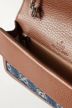 GUCCI + NET SUSTAIN Dionysus Super Mini Schultertasche Aus Leder Und Jacquard Aus Bio-Denim ,Blau -Gucci Verkäufe w920 q60 2956
